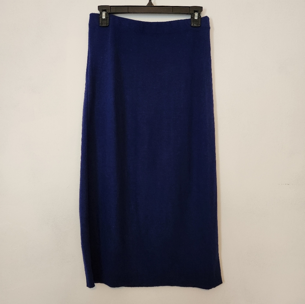 Vintage Sassy cobalt blue midi sweater skirt size M-L